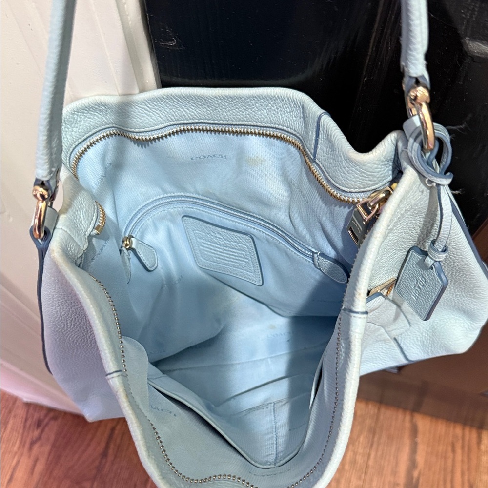 Coach Sky Blue Leather Hobo Bag - Picture 2 of 2